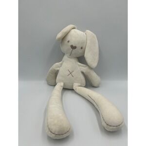 BBSKY Cream Long Legged Bunny Rabbit Plush Stuffed Animal Heart Nose 13 inch